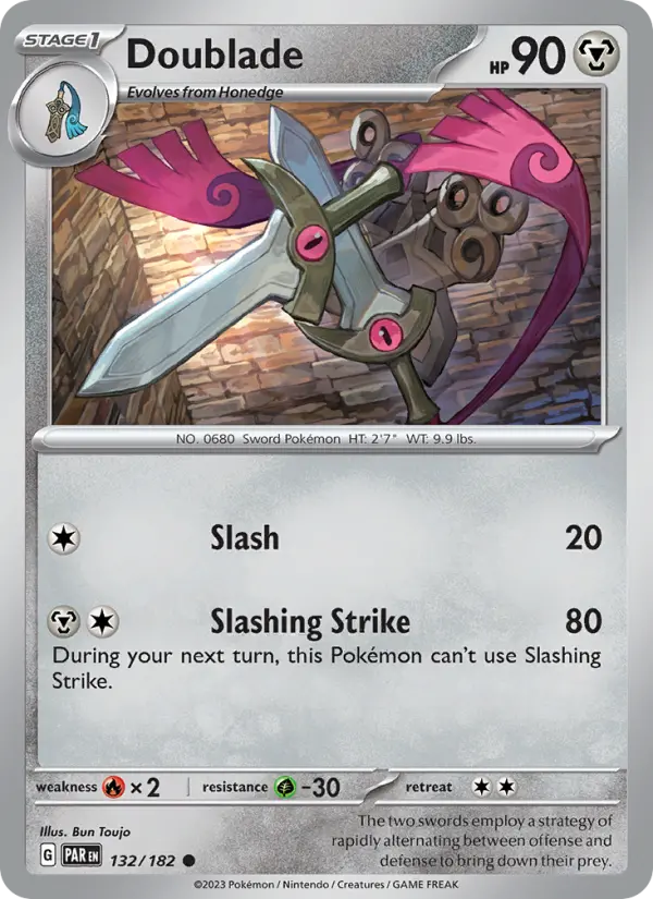 Doublade Common Pokemon card #132 from Paradox Rift