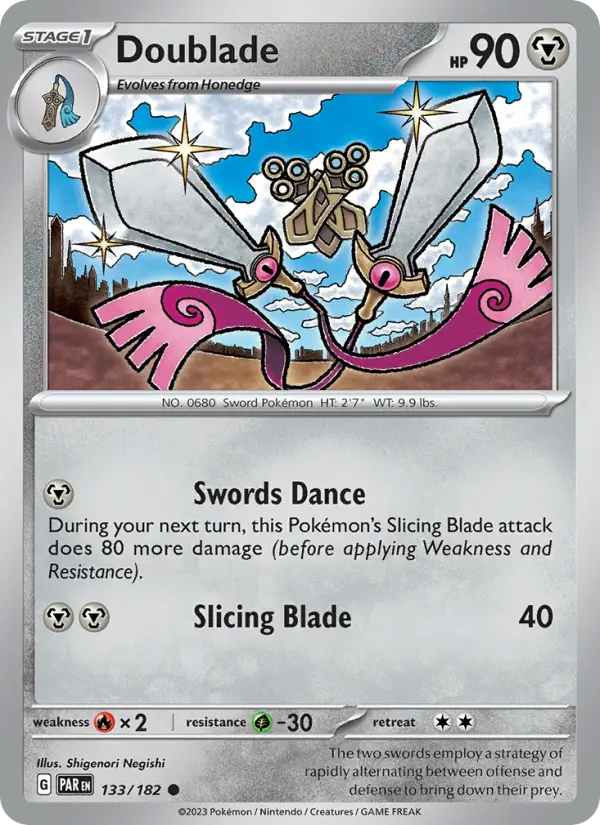 Doublade Common Pokemon card #133 from Paradox Rift