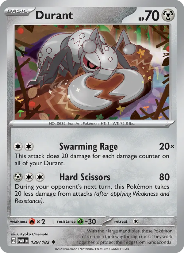 Durant Uncommon Pokemon card #129 from Paradox Rift