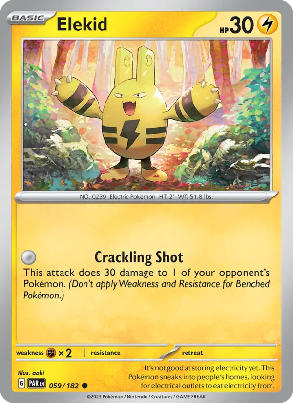 Elekid Common Pokemon card #059 from Paradox Rift