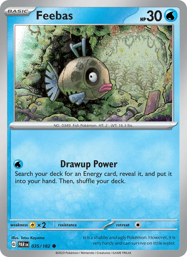 Feebas Common Pokemon card #035 from Paradox Rift