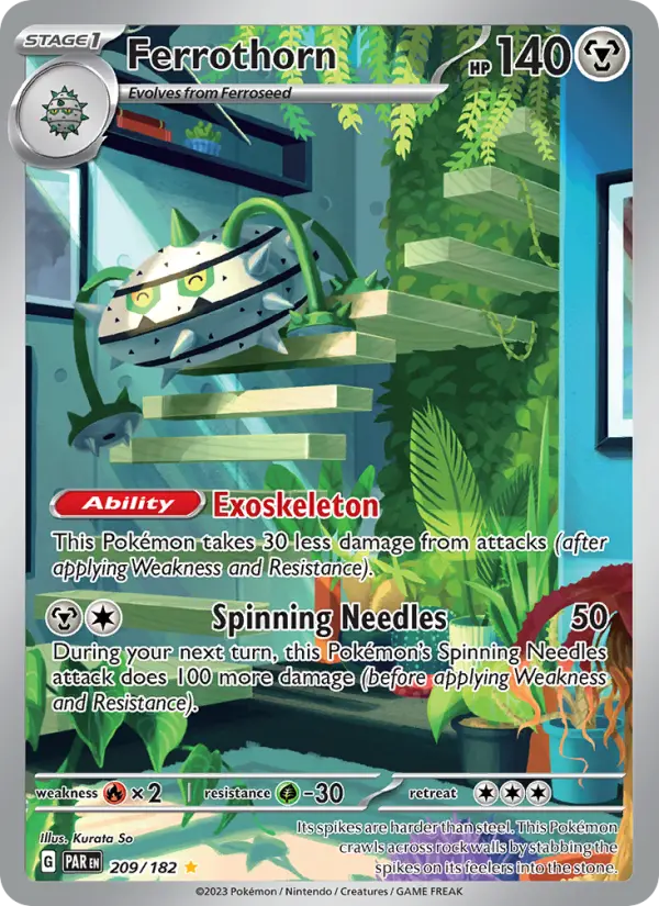 Ferrothorn Illustration rare Pokemon card #209 from Paradox Rift