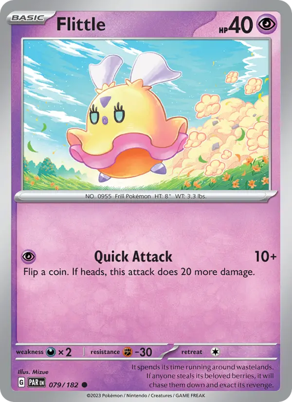 Flittle Common Pokemon card #079 from Paradox Rift