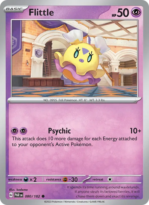 Flittle Common Pokemon card #080 from Paradox Rift