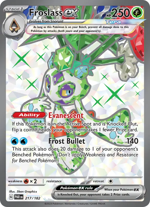Froslass ex Ultra Rare Pokemon card #217 from Paradox Rift