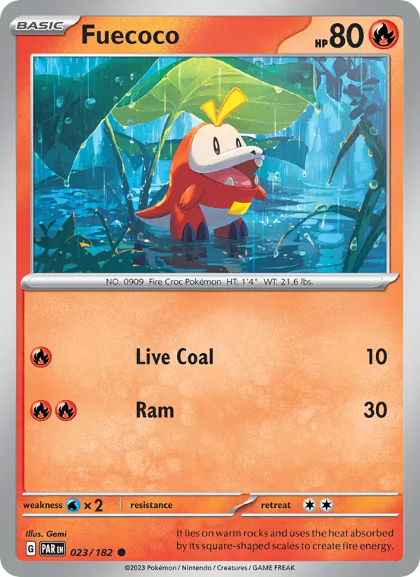 Fuecoco Common Pokemon card #023 from Paradox Rift