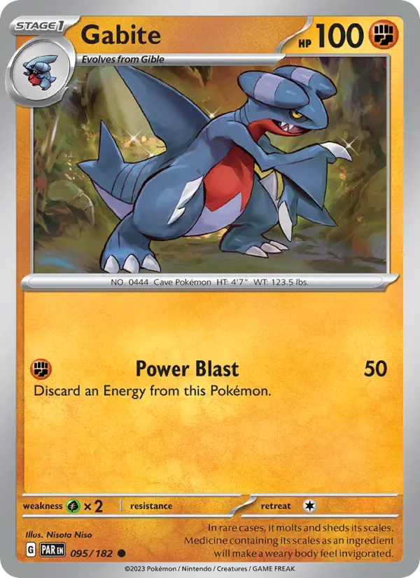 Gabite Common Pokemon card #095 from Paradox Rift