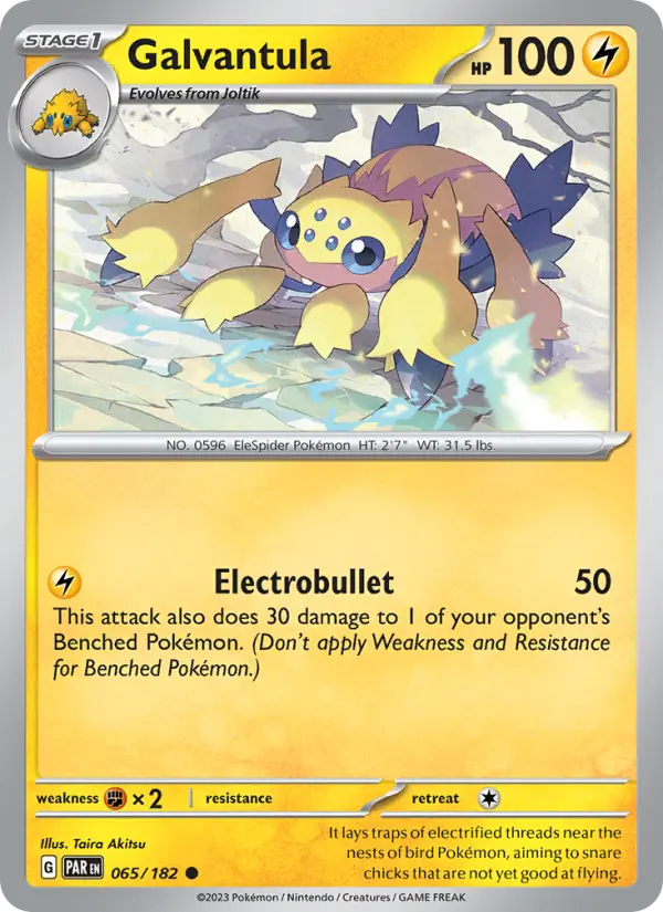 Galvantula Common Pokemon card #065 from Paradox Rift