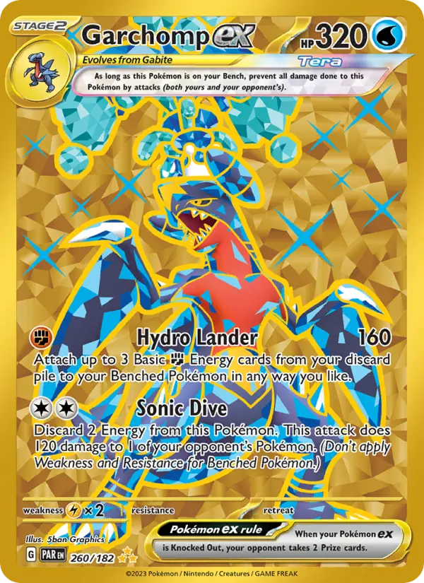 Garchomp ex Hyper rare Pokemon card #260 from Paradox Rift