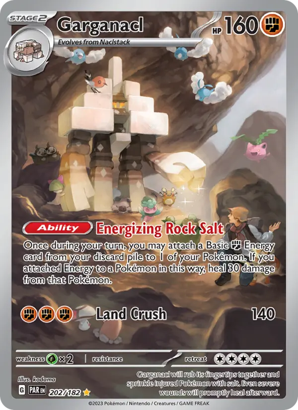 Garganacl Illustration rare Pokemon card #202 from Paradox Rift