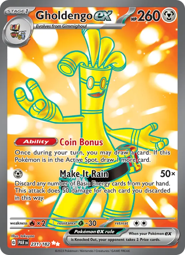Gholdengo ex Ultra Rare Pokemon card #231 from Paradox Rift