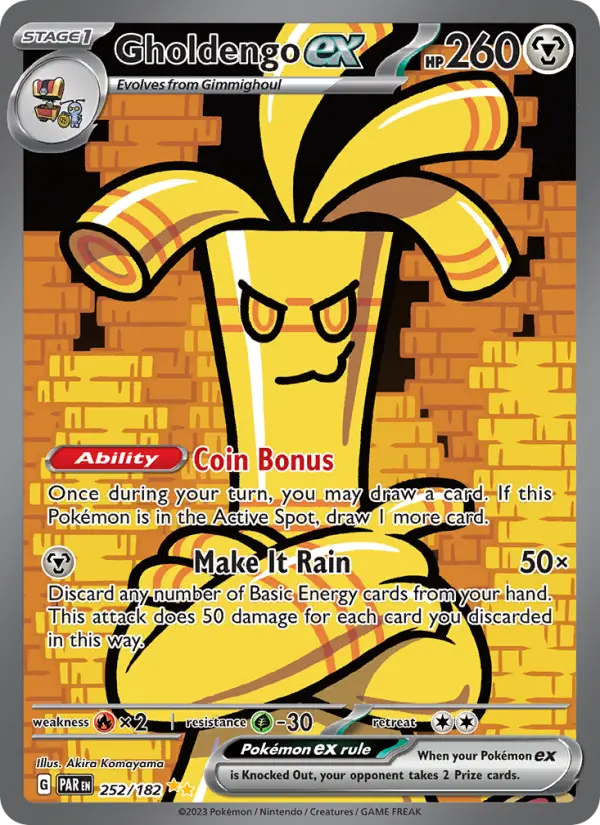 Gholdengo ex Special illustration rare Pokemon card #252 from Paradox Rift