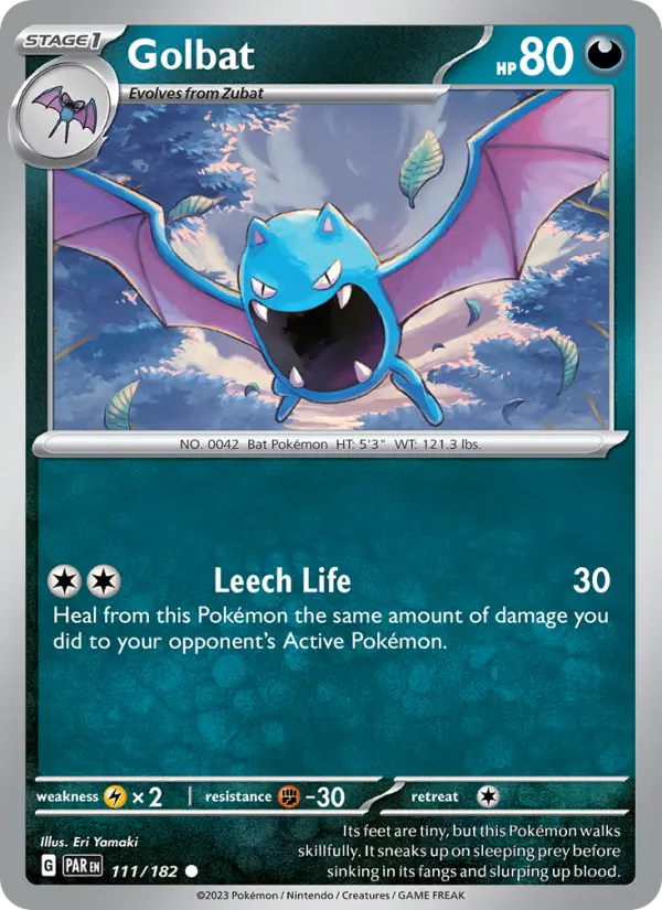 Golbat Common Pokemon card #111 from Paradox Rift