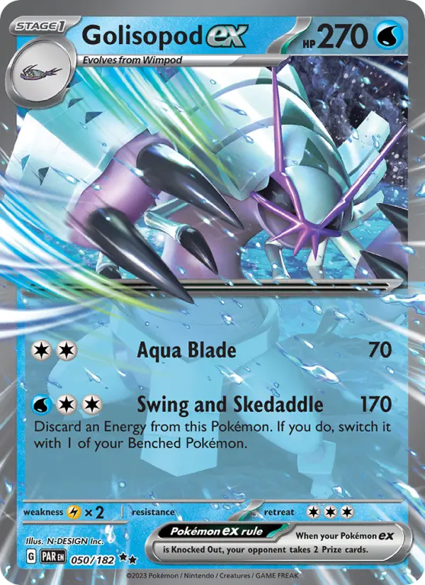Golisopod ex Double rare Pokemon card #050 from Paradox Rift