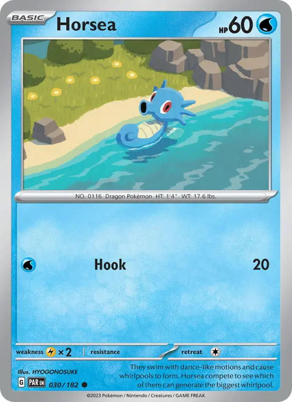 Horsea Common Pokemon card #030 from Paradox Rift