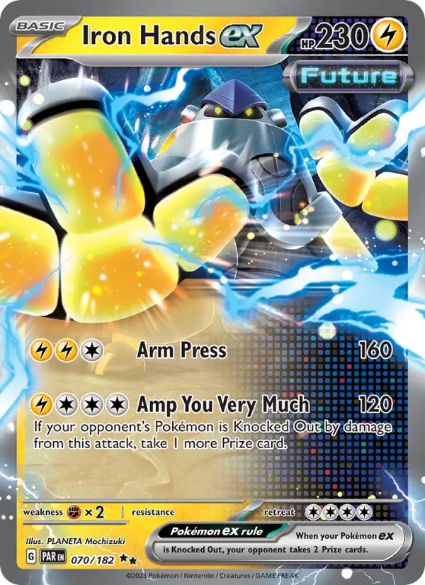 Iron Hands ex Double rare Pokemon card #070 from Paradox Rift