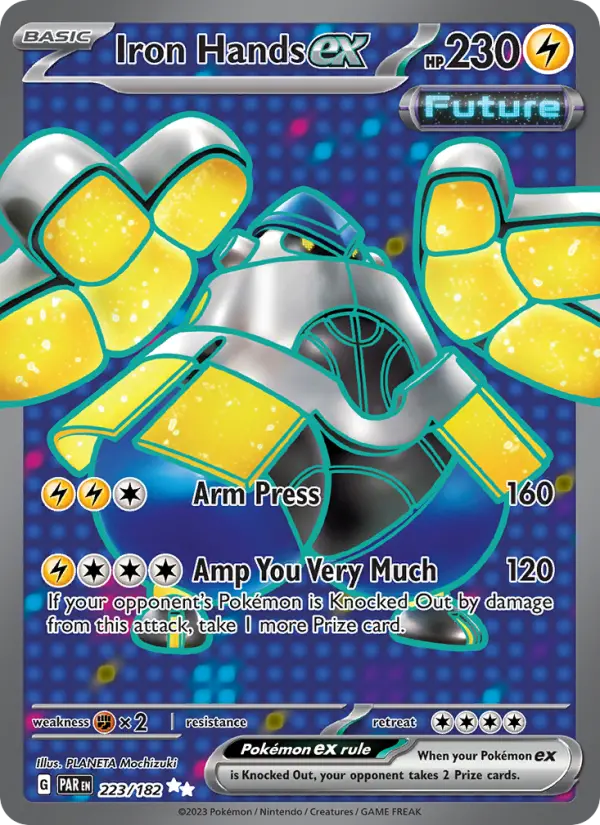Iron Hands ex Ultra Rare Pokemon card #223 from Paradox Rift
