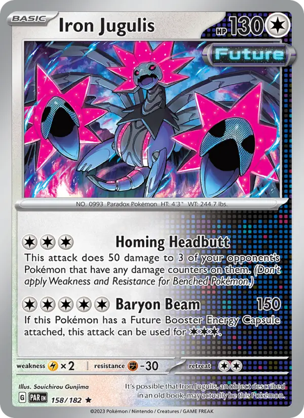 Iron Jugulis Rare Pokemon card #158 from Paradox Rift