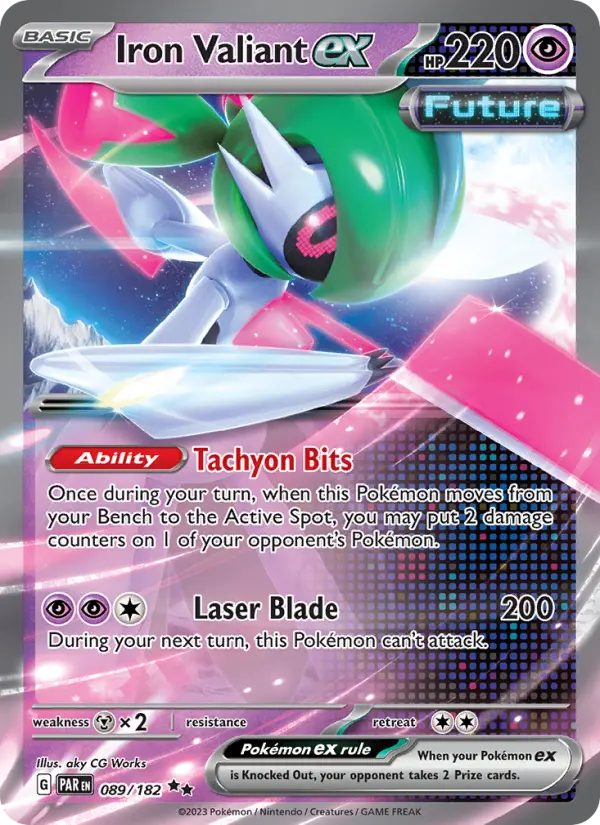 Iron Valiant ex Double rare Pokemon card #089 from Paradox Rift