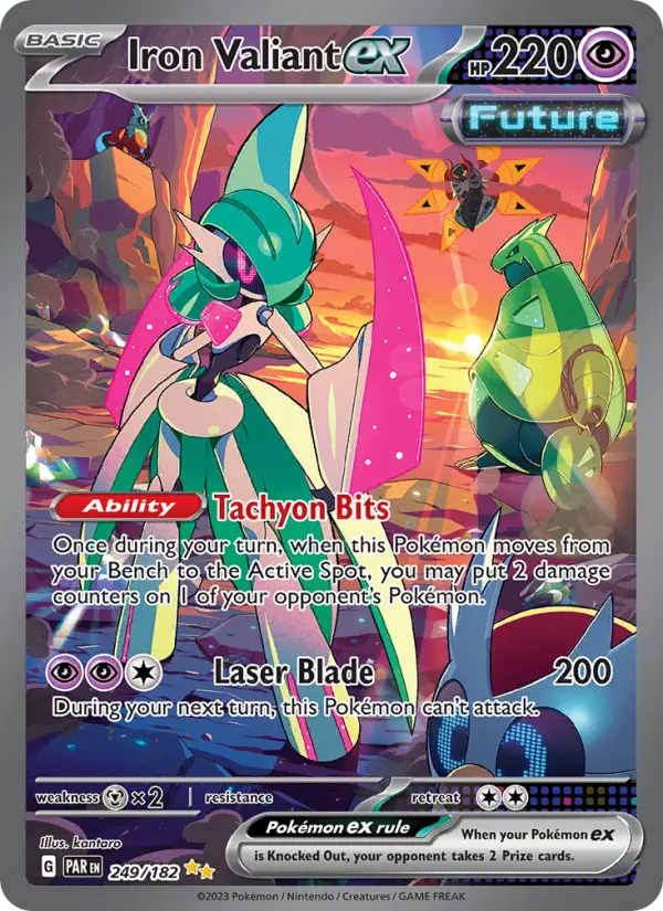 Iron Valiant ex Special illustration rare Pokemon card #249 from Paradox Rift
