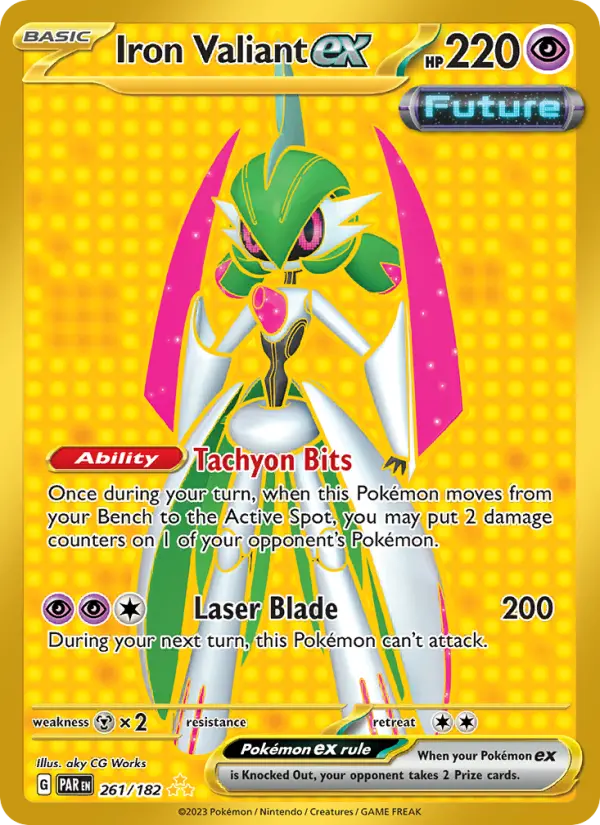 Iron Valiant ex Hyper rare Pokemon card #261 from Paradox Rift