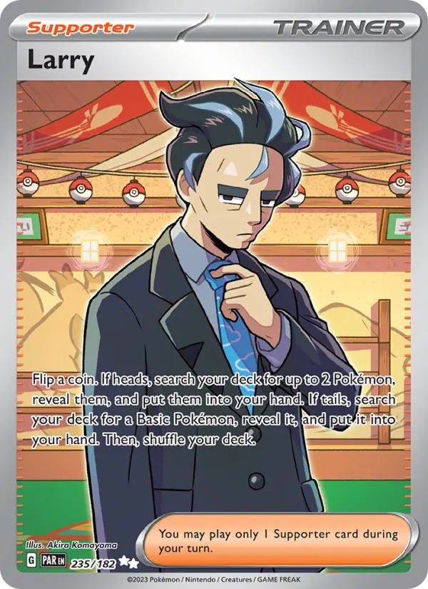 Larry Ultra Rare Pokemon card #235 from Paradox Rift
