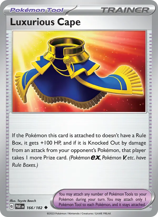 Luxurious Cape Uncommon Pokemon card #166 from Paradox Rift