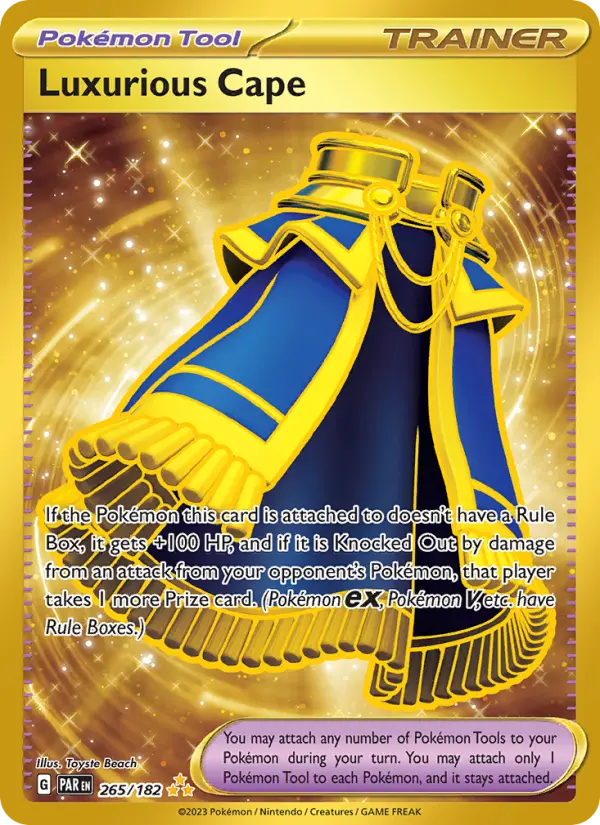 Luxurious Cape Hyper rare Pokemon card #265 from Paradox Rift