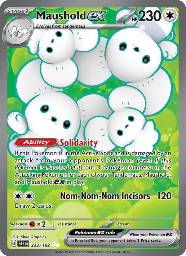 Maushold ex Ultra Rare Pokemon card #233 from Paradox Rift