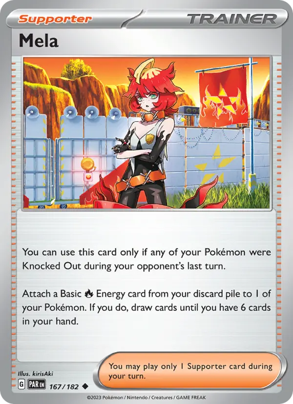 Mela Uncommon Pokemon card #167 from Paradox Rift