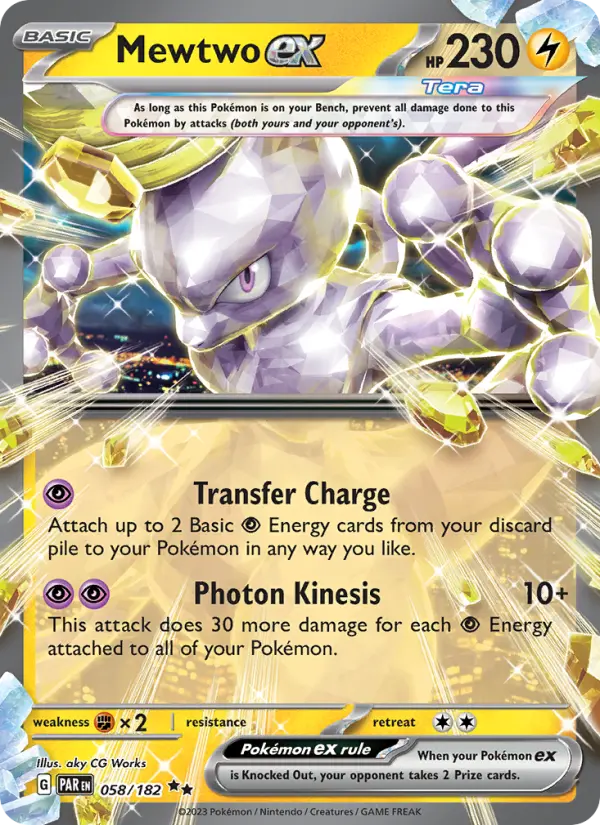 Mewtwo ex Double rare Pokemon card #058 from Paradox Rift