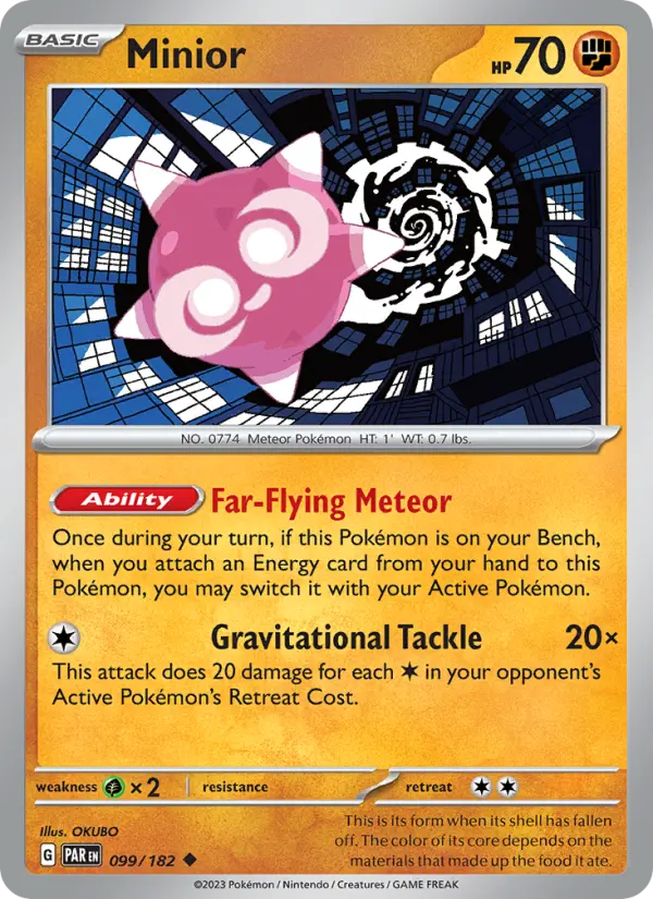 Minior Uncommon Pokemon card #099 from Paradox Rift