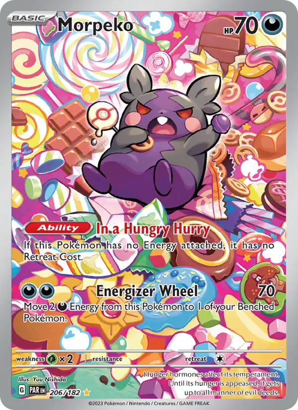 Morpeko Illustration rare Pokemon card #206 from Paradox Rift