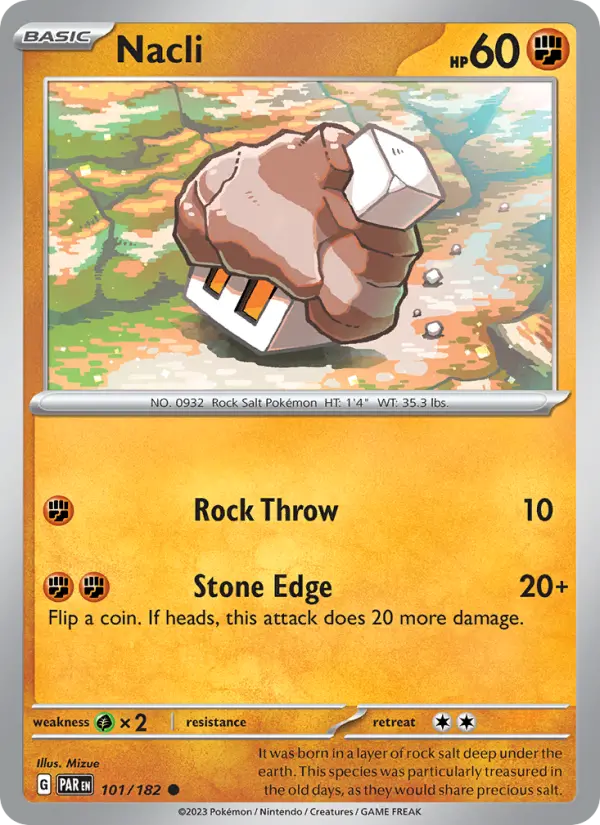 Nacli Common Pokemon card #101 from Paradox Rift