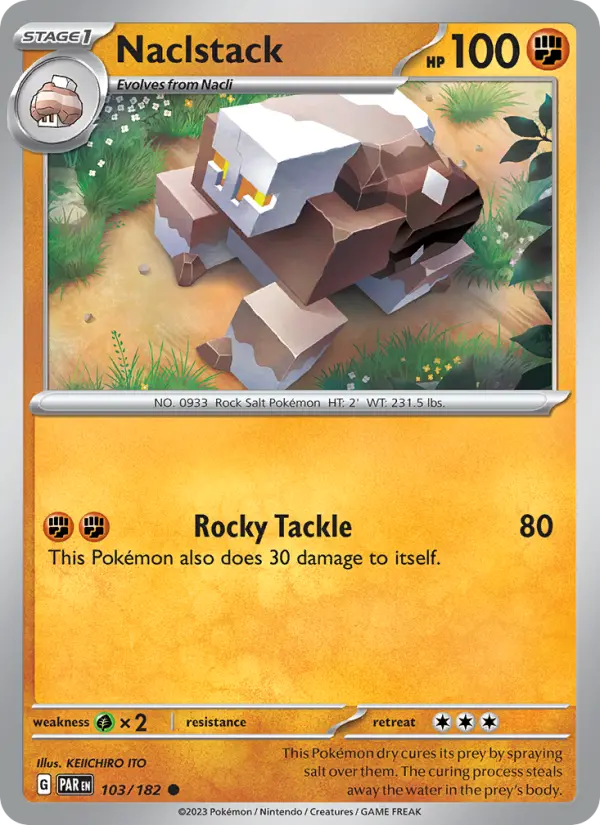 Naclstack Common Pokemon card #103 from Paradox Rift