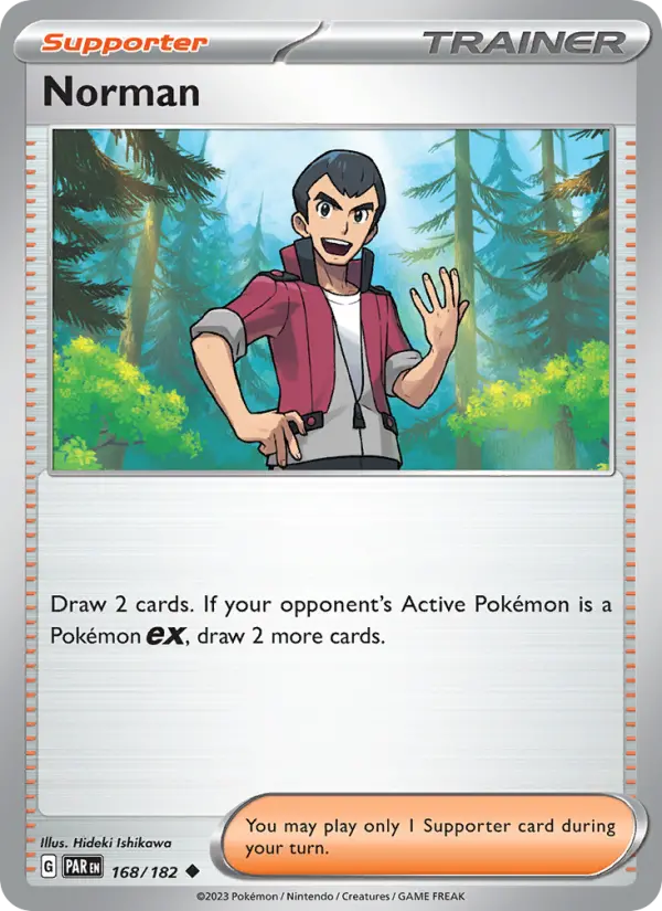 Norman Uncommon Pokemon card #168 from Paradox Rift