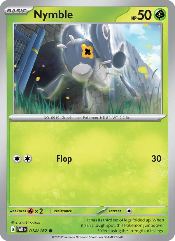 Nymble Common Pokemon card #014 from Paradox Rift
