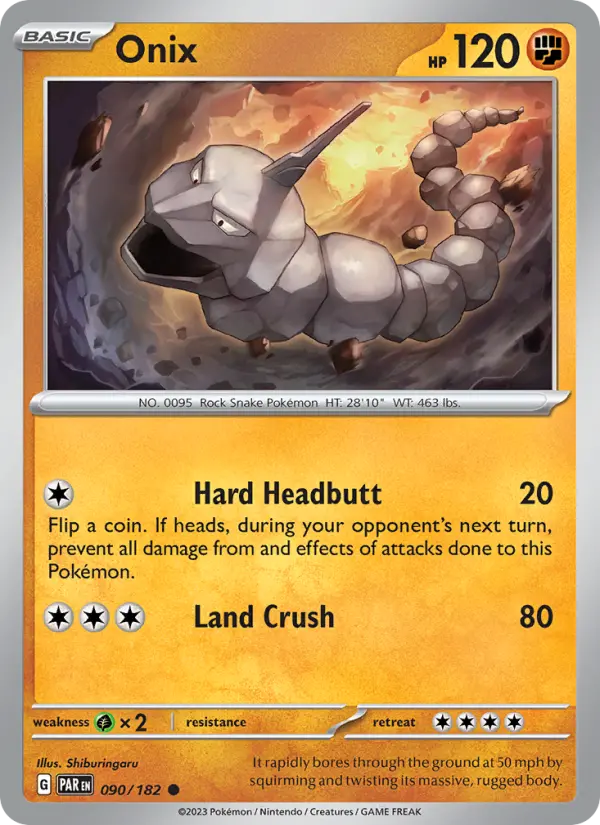Onix Common Pokemon card #090 from Paradox Rift