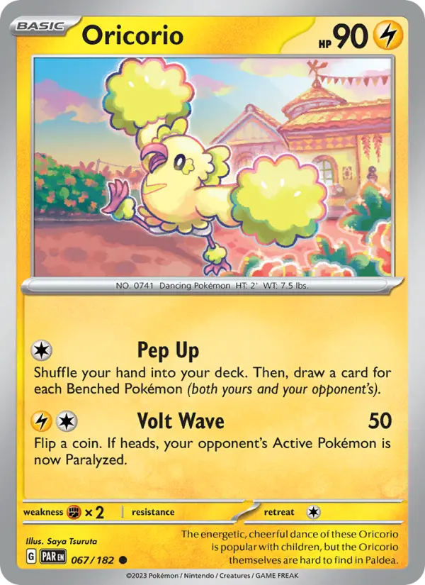 Oricorio Common Pokemon card #067 from Paradox Rift