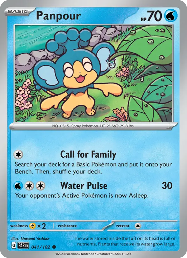 Panpour Common Pokemon card #041 from Paradox Rift