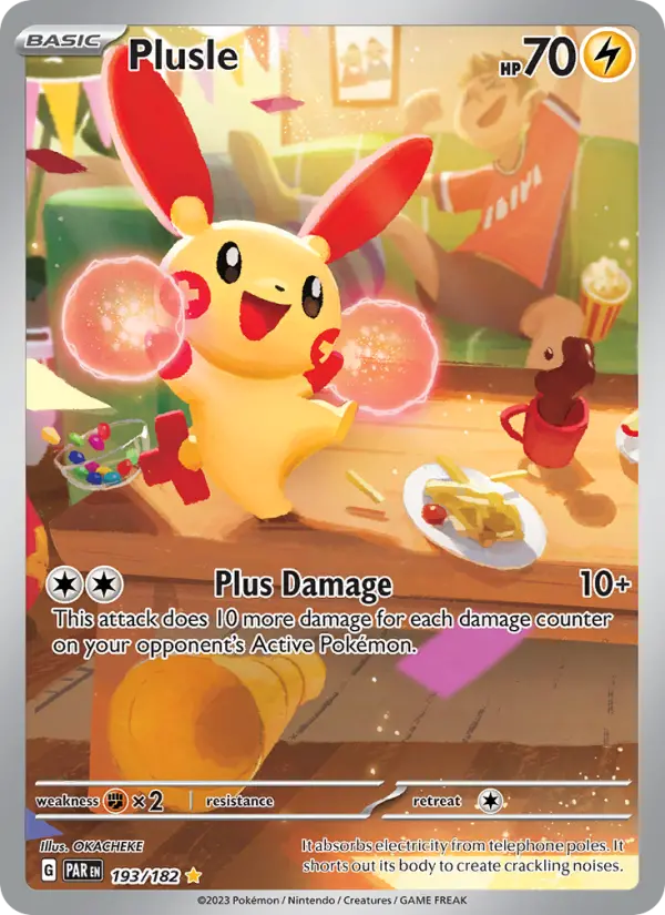 Plusle Illustration rare Pokemon card #193 from Paradox Rift