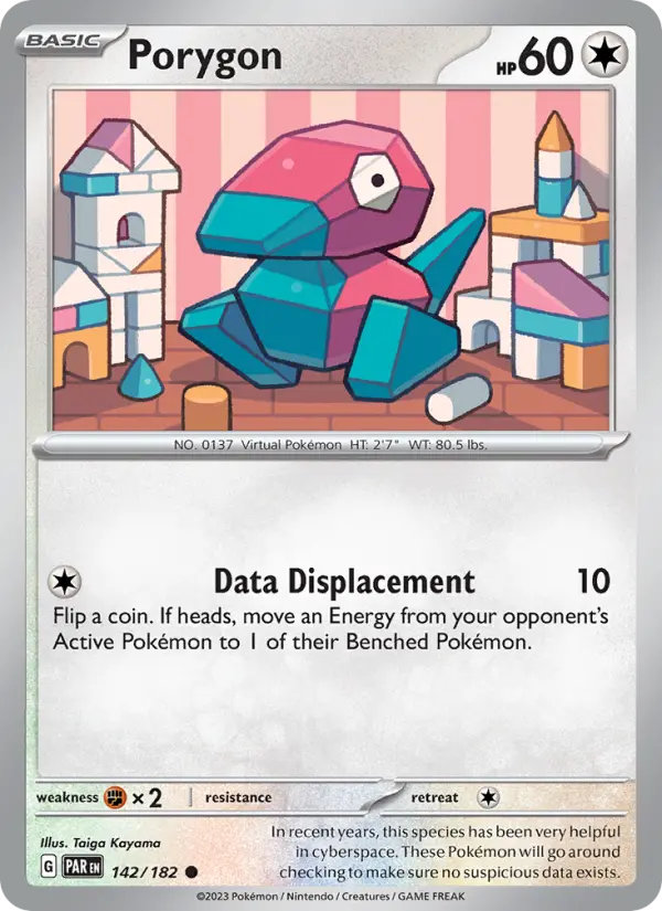 Porygon Common Pokemon card #142 from Paradox Rift