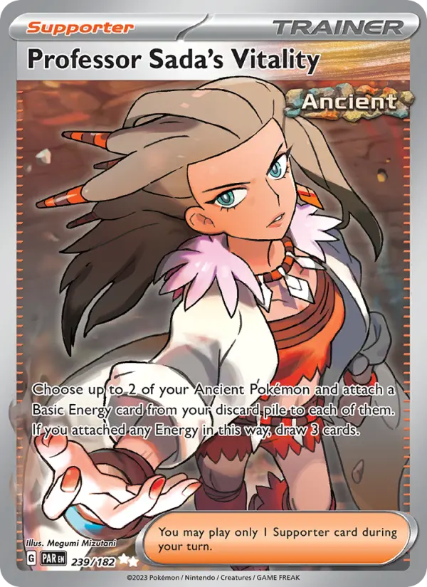 Professor Sada's Vitality Ultra Rare Pokemon card #239 from Paradox Rift
