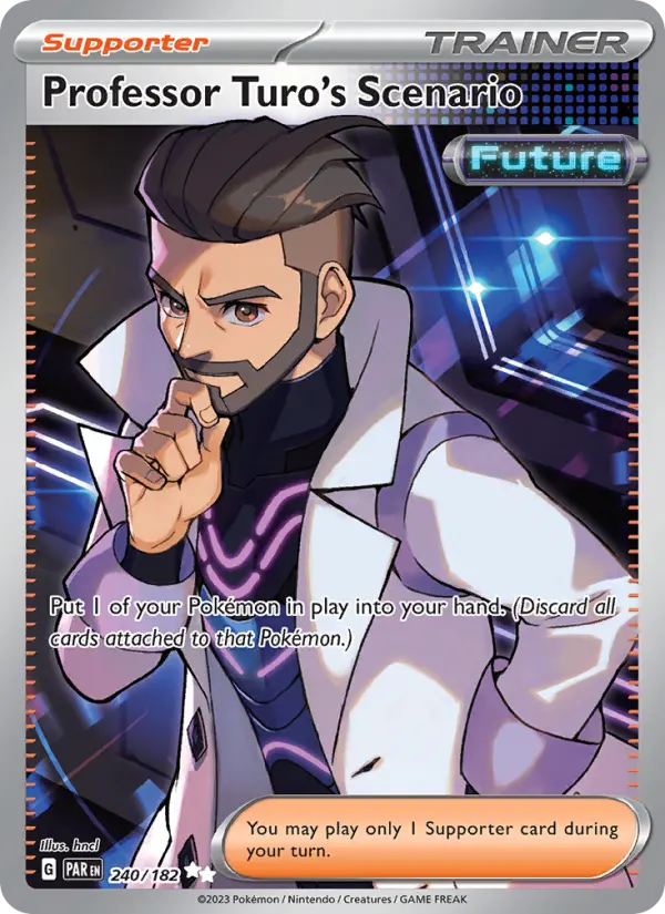 Professor Turo's Scenario Ultra Rare Pokemon card #240 from Paradox Rift