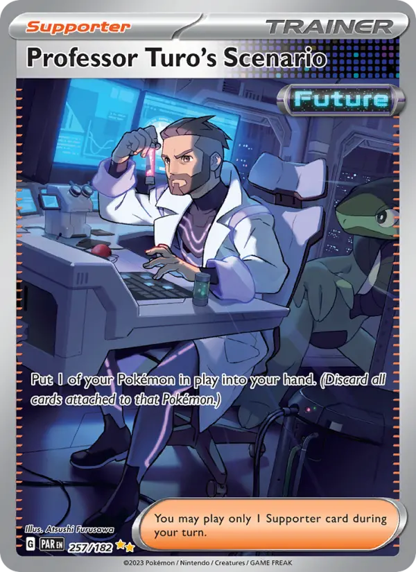 Professor Turo's Scenario Special illustration rare Pokemon card #257 from Paradox Rift