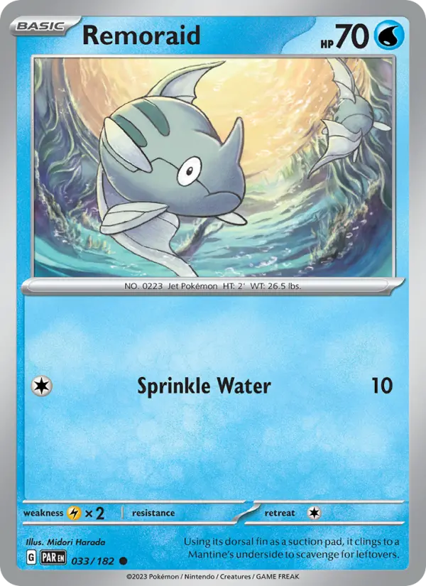Remoraid Common Pokemon card #033 from Paradox Rift