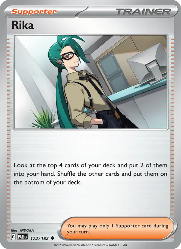 Rika Uncommon Pokemon card #172 from Paradox Rift