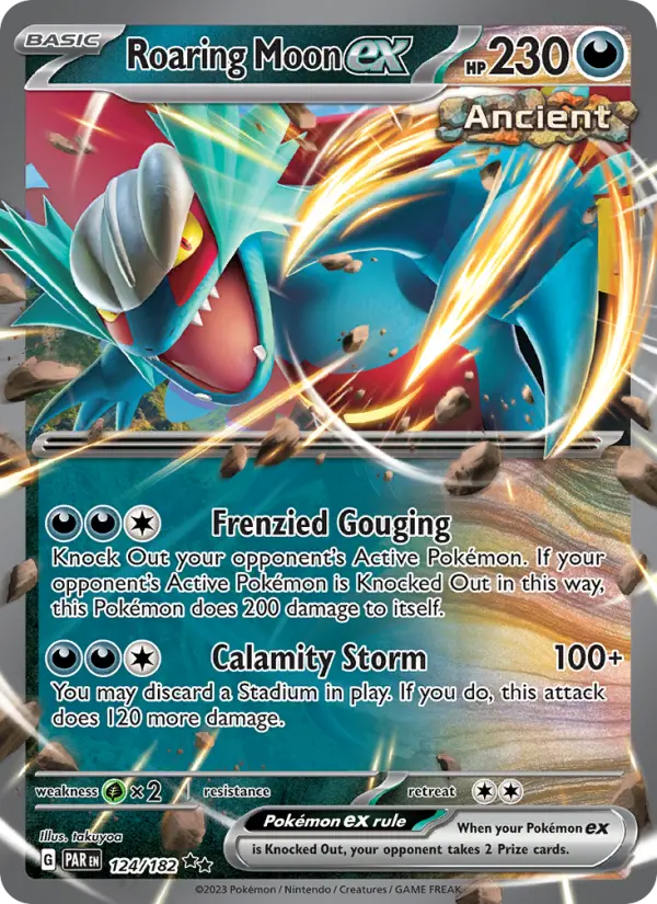 Roaring Moon ex Double rare Pokemon card #124 from Paradox Rift