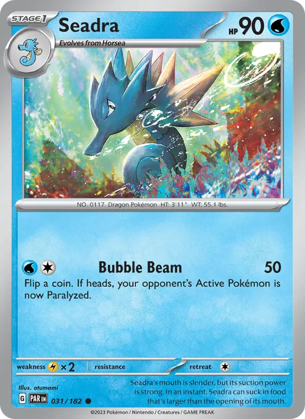Seadra Common Pokemon card #031 from Paradox Rift
