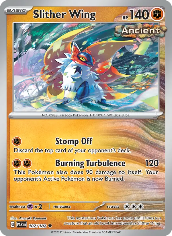 Slither Wing Uncommon Pokemon card #107 from Paradox Rift